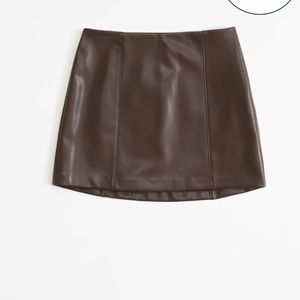 NWT Abercrombie Vegan Brown Leather Skort